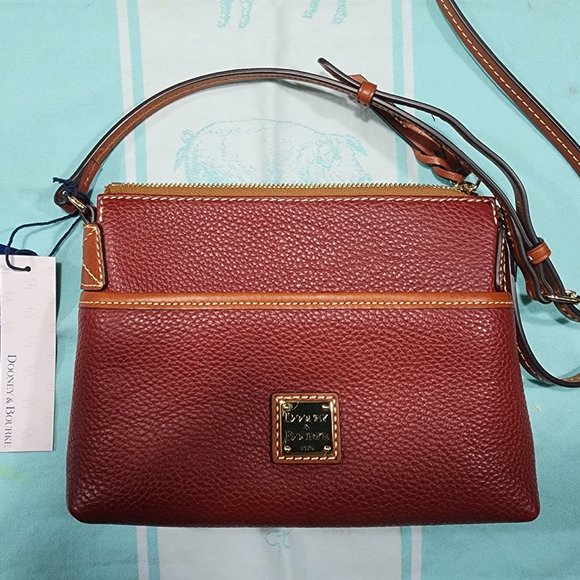 Dooney & Bourke Handbags - New Dooney & Bourke Wine Pebblegrain leather Crossbody "Ginger" purse